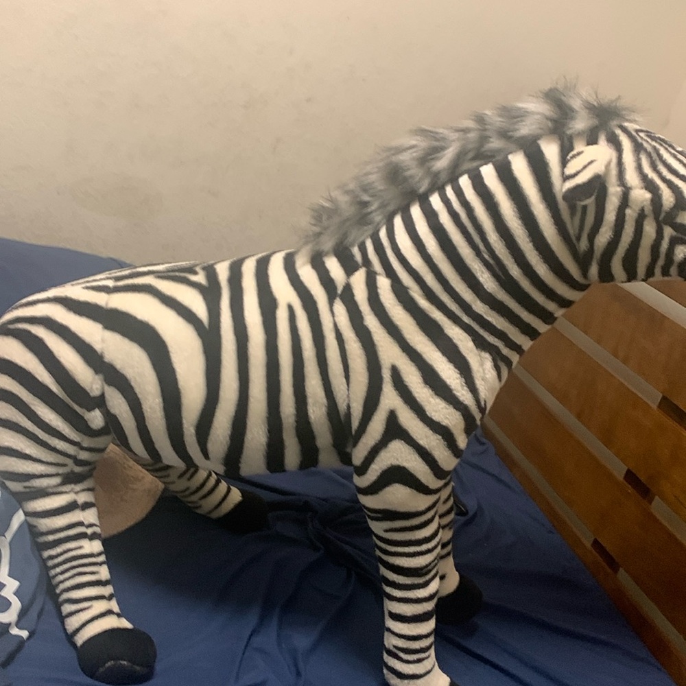Zebra large plush stuffed animal hard material made perfectly